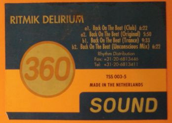 Ritmik Delirium - Back On The Beat - Used Vinyl Record 12" image 2