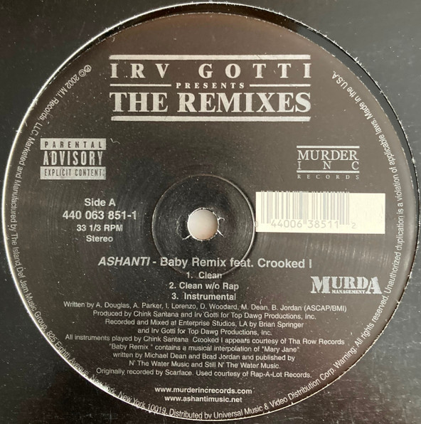 Ashanti - Baby (Remix) - Used Vinyl Record 12" image 2