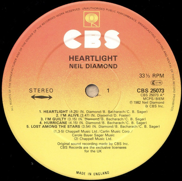 Neil Diamond - Heartlight - Used Vinyl Record image 3