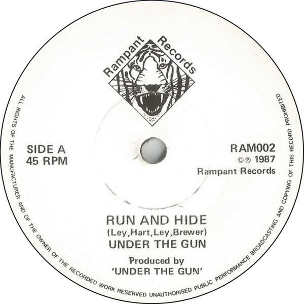 Under The Gun - Run And Hide - Used Vinyl Record 7" image 3