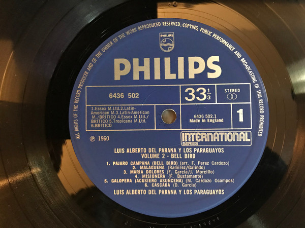 Luis Alberto Del Par - Volume 2 - Bell Bird - Used Vinyl Record image 3
