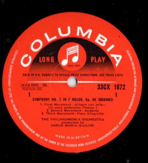 Johannes Brahms - Symphony No. 3 In F & Tragic Overture - Used Vinyl image 2