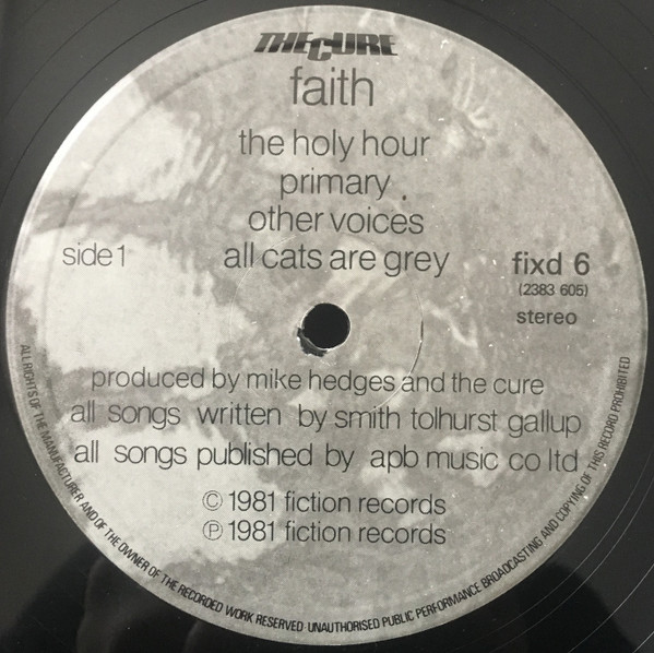 Cure - Faith - Used Vinyl Record image 3