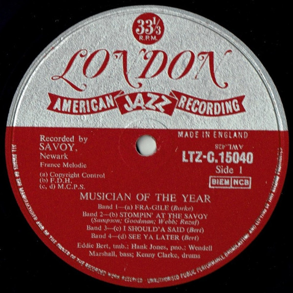 Eddie Bert - Musician Of The Year - Used Vinyl Record image 3
