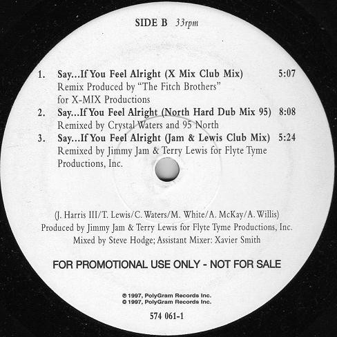 Crystal Waters - Say... If You Feel Alright - Used Vinyl Reco image 3