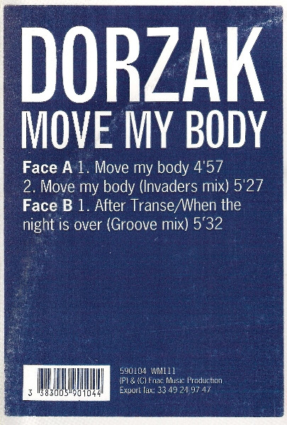Dorzak - Move My Body - Used Vinyl Record 12" image 4