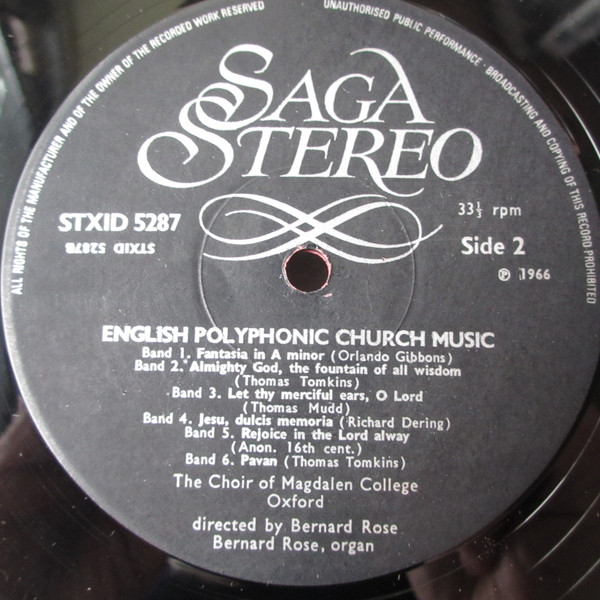 Magdalen College Cho - English Polyphonic Church Music - Used Vinyl image 4