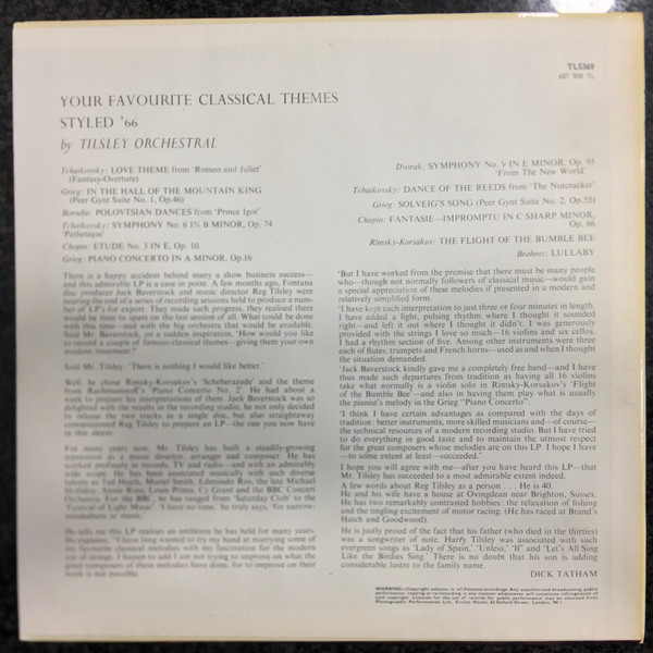Reg Tilsley Orchestr - Your Favourite Classical Themes Styled '66 - image 2