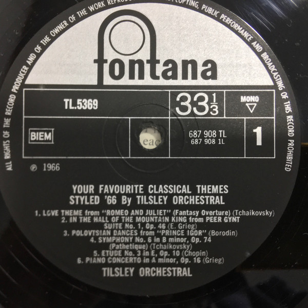Reg Tilsley Orchestr - Your Favourite Classical Themes Styled '66 - image 3