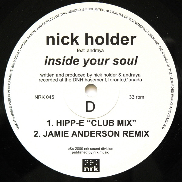 Nick Holder - Inside Your Soul - Used Vinyl Record 12" image 6