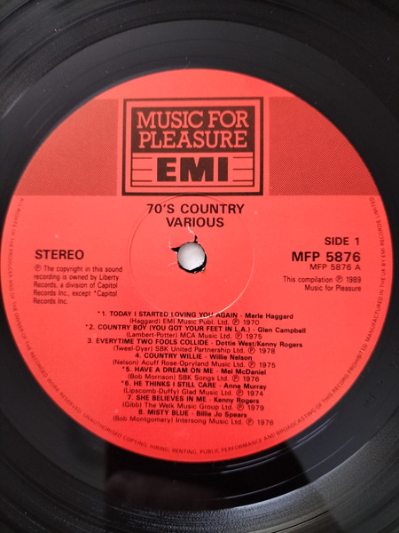 Various - 70's Country - Used Vinyl Record image 2