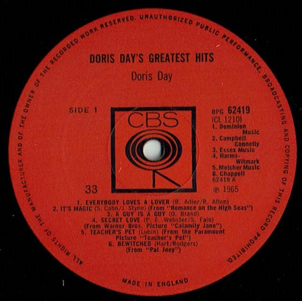Doris Day - 's Greatest Hits - Used Vinyl Record image 3