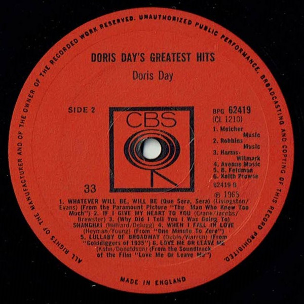Doris Day - 's Greatest Hits - Used Vinyl Record image 4