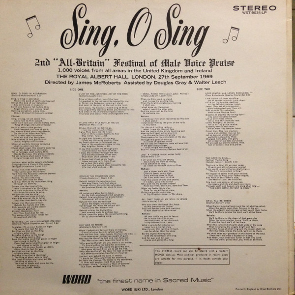 All-Britain Festival - Sing, O Sing - Used Vinyl Record image 2