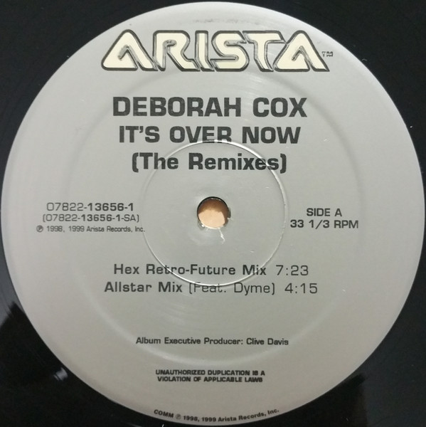 Deborah Cox - It's Over Now (The Remixes) - Used Vinyl Record 12" image 3