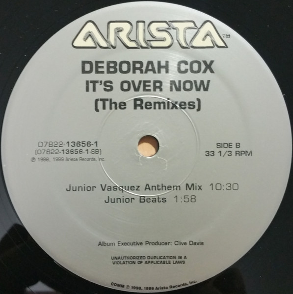 Deborah Cox - It's Over Now (The Remixes) - Used Vinyl Record 12" image 4