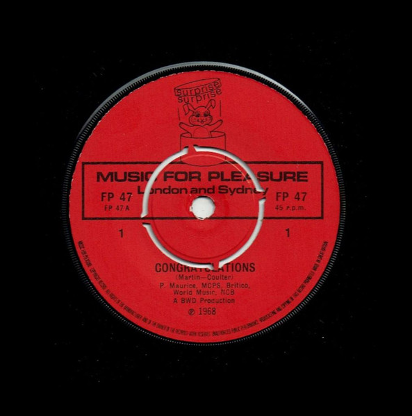Unknown Artist - Congratulations / Banner Man - Used Vinyl Record 7" image 3