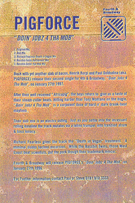 Pigforce - Doin' Jobz 4tha Mob - Used Vinyl Record 12" image 2
