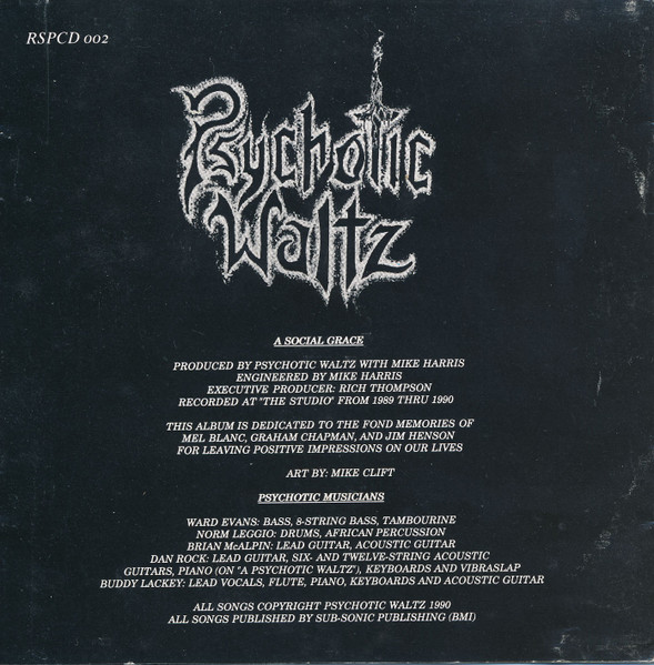 Psychotic Waltz - A Social Grace - Used CD image 3