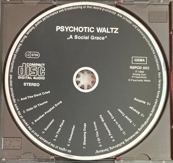 Psychotic Waltz - A Social Grace - Used CD image 4