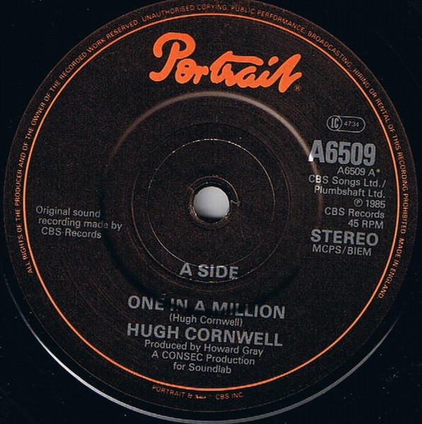 Hugh Cornwell - One In A Million - Used Vinyl Record 7" image 2