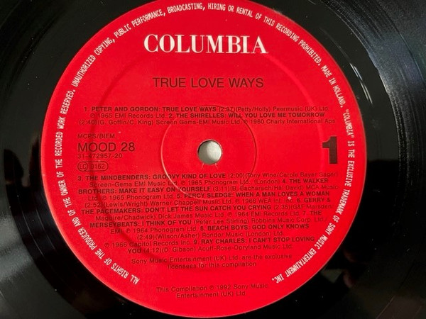 Various - True Love Ways - 17 Top Ten Hits From A Golden Era Of Pop - Us image 2