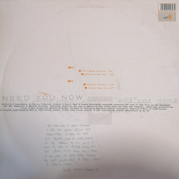 Sinnamon - I Need You Now - Used Vinyl Record 12" image 2