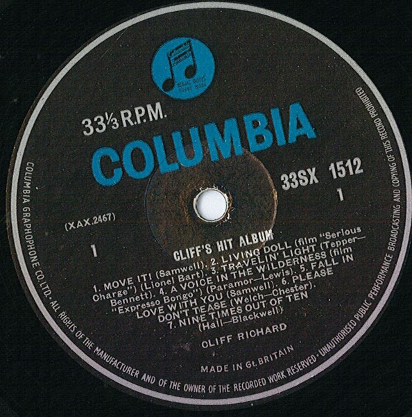 Cliff Richard - Cliff's Hit Album - Used Vinyl Record image 3