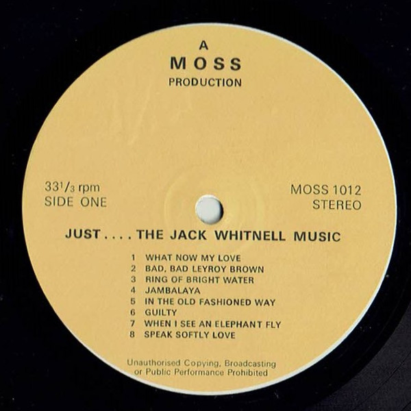 Jack Whitnell - Just....The Music - Used Vinyl Record image 3