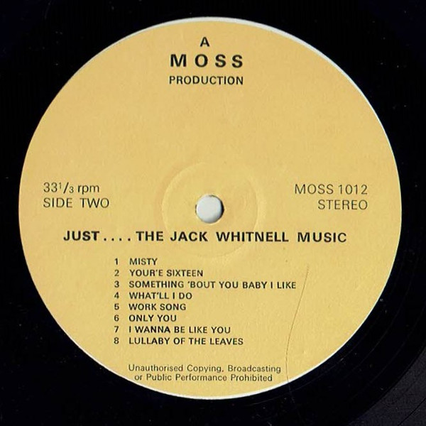 Jack Whitnell - Just....The Music - Used Vinyl Record image 4