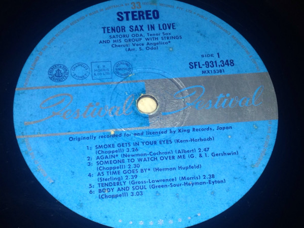 Satoru Oda & His Gro - Tenor Sax In Love - Used Vinyl Record image 3