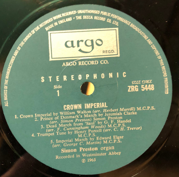 Simon Preston - Crown Imperial - Used Vinyl Record image 3