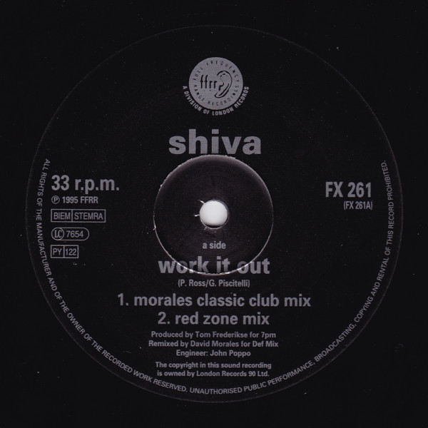 Shiva - Work It Out - Used Vinyl Record 12" image 3