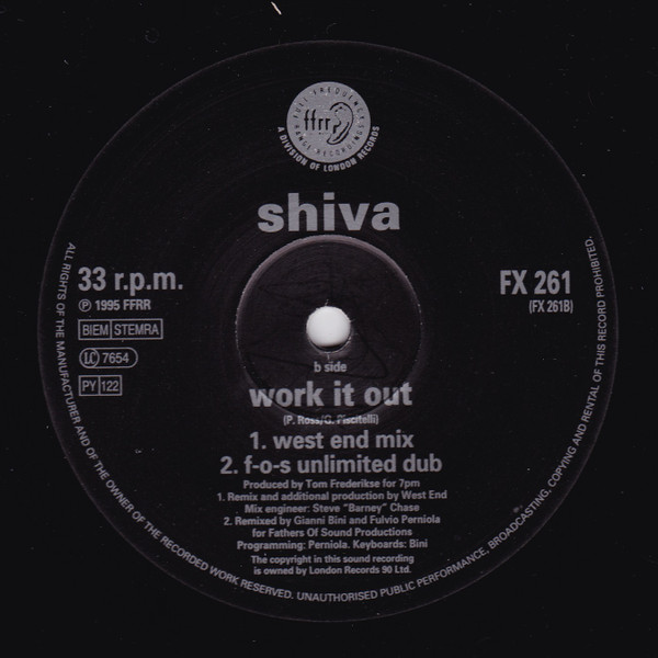 Shiva - Work It Out - Used Vinyl Record 12" image 4