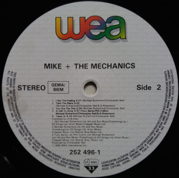 Mike & The Mechanics - Mike + The Mechanics - Used Vinyl Record image 4