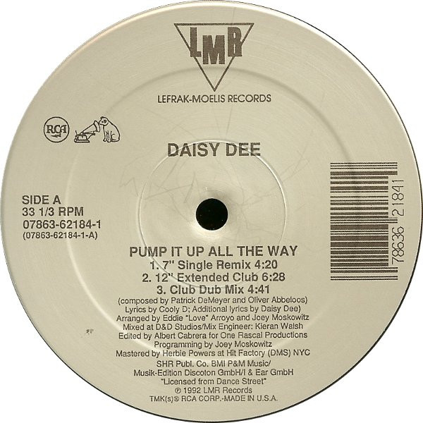 Daisy Dee - Pump It Up All The Way - Used Vinyl Record 12" image 2