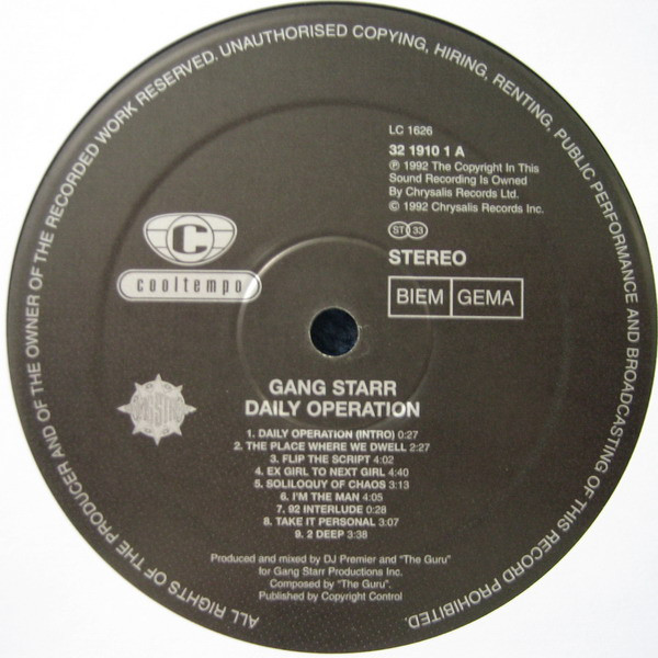 Gang Starr - Daily Operation - Used Vinyl Record image 3