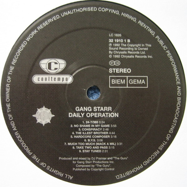 Gang Starr - Daily Operation - Used Vinyl Record image 4