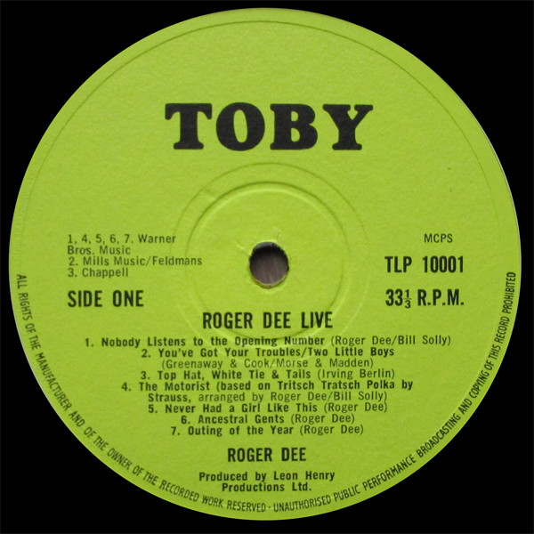 Roger Dee - Live - Used Vinyl Record image 3