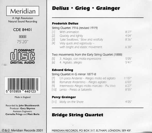 Bridge String Quarte - Free Spirits (Delius - Grieg - Grainger) - Use image 2