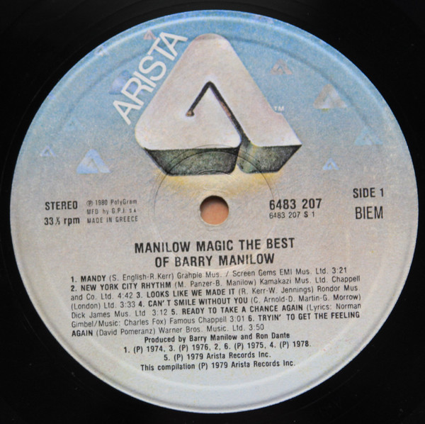 Barry Manilow - Manilow Magic- The Best Of - Used Vinyl Record image 3