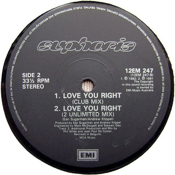 Euphoria - Love You Right - Used Vinyl Record 12" image 4