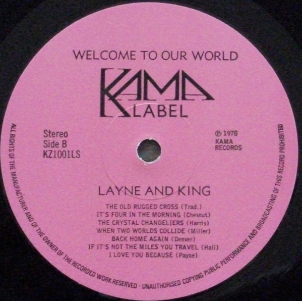 Layne And King - Welcome To Our World - Used Vinyl Record image 4