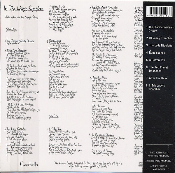 Joseph Pusey - In My Lady's Chamber - CD image 3