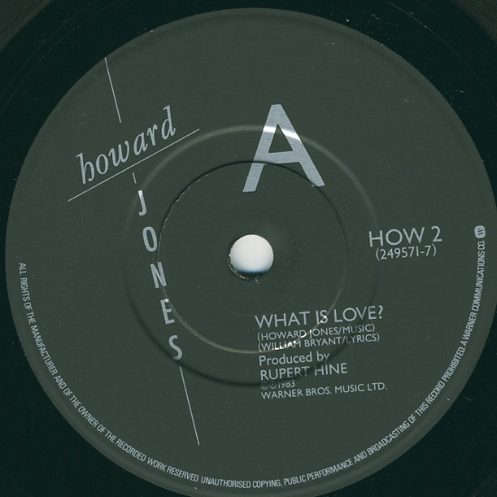 Howard Jones - What Is Love? - Used Vinyl Record 7" image 3