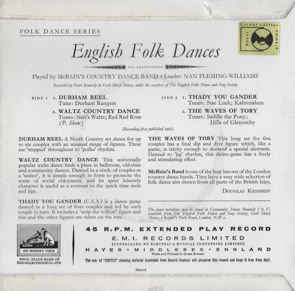 McBain's Country Dan - Four Traditional Country Dances - Used Vinyl Reco image 2