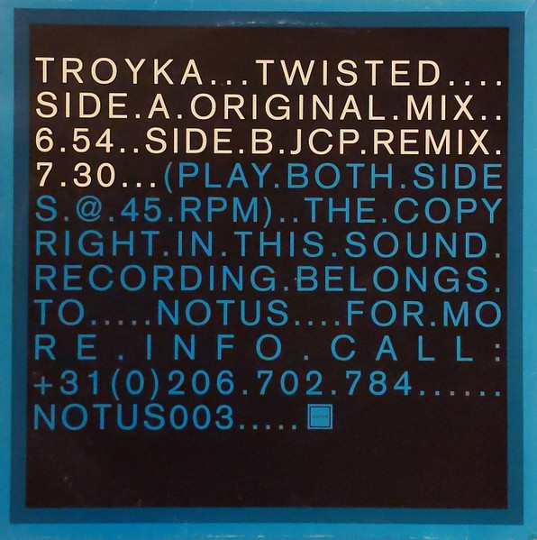 Troyka - Twisted - Used Vinyl Record 12" image 2