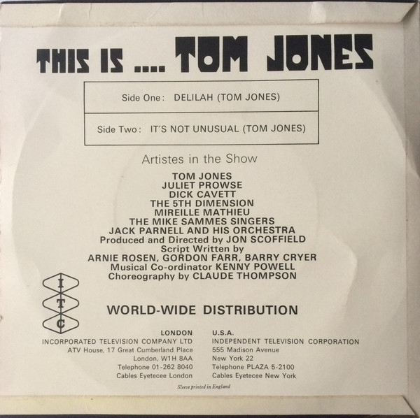 Tom Jones - This Is .... - Used Vinyl Record 7" image 2