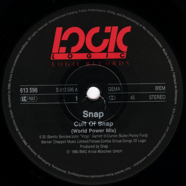 Snap! - Cult Of Snap (World Power Mix) - Used Vinyl Record 12" image 3