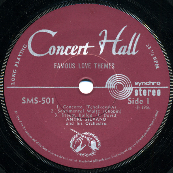 Andre Silvano And Hi - Famous Love Themes - Used Vinyl Record 7" image 3